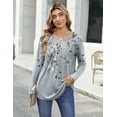 thumbnail image 4 of Zeagoo Womens Tops Dressy Casual Beach Vacation Clothes for Women Business Casual Long Shirts V Neck Tee Shirt Ladies Top and Blouses Ethnic Style, 4 of 7