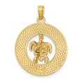 thumbnail image 4 of Auriga 14k Yellow Gold w/ Enamel Turtle SARASOTA Circle Charm for Women, 4 of 6