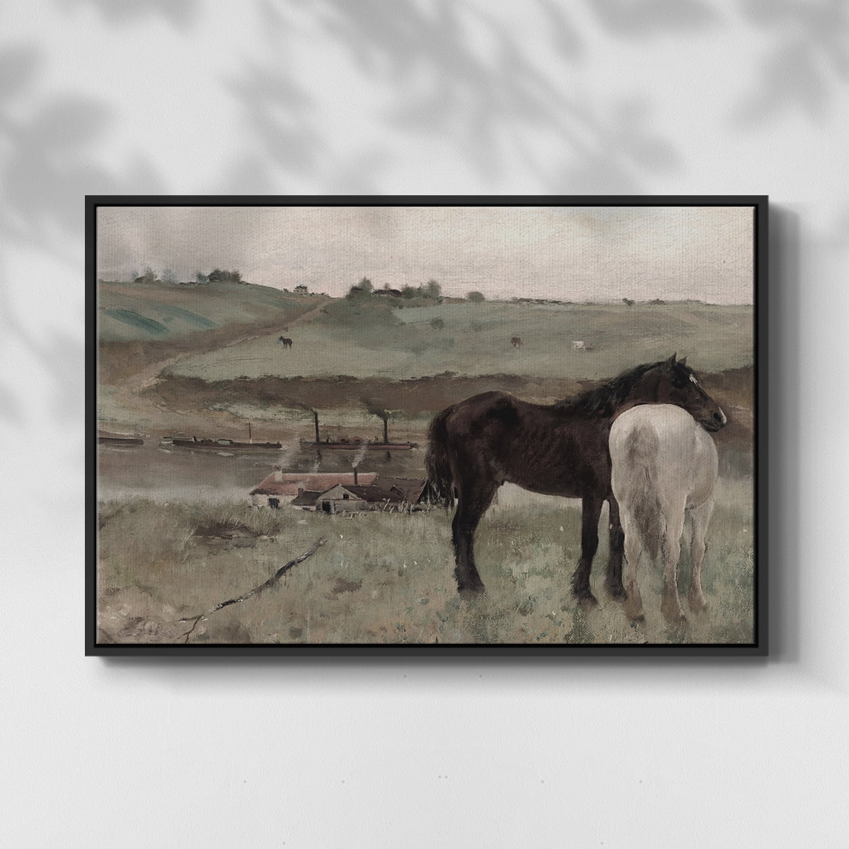 Vintage Animal Print-XLIX By Wexford Home Framed in Black Wood Gallery Wrapped Canvas 25 in. x 37 in.