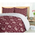 thumbnail image 5 of Ambesonne Maroon Duvet Cover Set, Bicolor Floral Graphic Art, 2-Calking, Maroon Champagne, 5 of 7