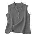 thumbnail image 6 of Linen Tank Tops for Women Solid Button down Tank Top Sleeveless Loose Tank Top Size M, 6 of 6