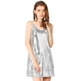 thumbnail image 1 of Disfraz de navidad Mini Vestidos De Lentejuelas de FiesEscote en V Sexy sin Mangas Disfraces De Halloween PaMujer Color PlaXXL Allegra K, 1 of 6