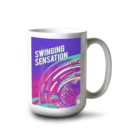 

15 fl oz Ceramic Mug Thrill Champ Collection Chair Swing Ride Swinging Sensation Dishwasher & Microwave Safe
