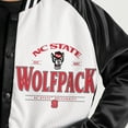 thumbnail image 4 of Women's Gameday Couture Black NC State Wolfpack Oversized Inner Drive Varsity Rhinestone Full-Snap Bomber Jacket, 4 of 5