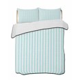 thumbnail image 2 of Quilts Full Size, Thin Aqua Striped Soft Comforter Bedding Set for Bed, Farmhouse Modern Stripes Lightweight Quilted Bedspread with Pillow Cover(2 Pieces) for All Season, 78x90 Inch, 2 of 9