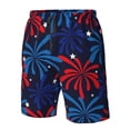thumbnail image 4 of Balery Red White Blue Fireworks Traje de Baño Estilo Hawaiano para Hombre, Shorts de Secado Rápido con Bolsillos-XX-Large, 4 of 6