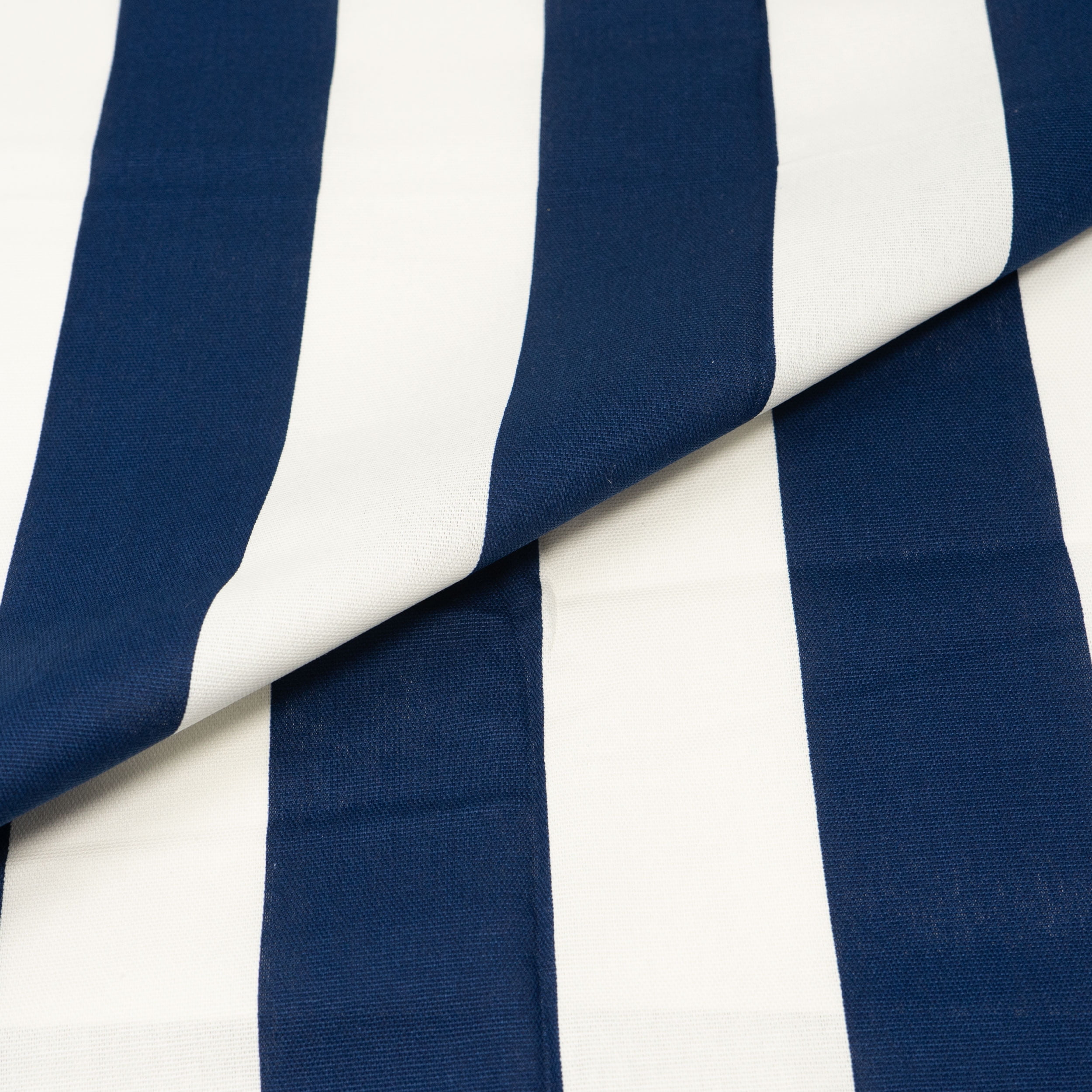 Waverly Inspirations 2 Yard Cut 100% Cotton Duck Print Fabric Wide Stripe Navy, 45" Wide for Quilting & Sewing