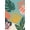 Blue, Pattern 1, variant on ODIKA 4'x6' Teal Coral Tropical Bliss Decorative Washable Area Rug Vibrant Botanical Patterns with Sunflower Motifs Pet Friendly, Non-Shedding for Bedroom, Reading Nook