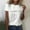 White, variant on SHITINN Women Fashion Casual Solid Cute Printed Round Neck Short Sleeve Shirt Top Womens Summer Tops Short Sleeve Womens Clothes Summer Womens T Shirts