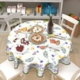 thumbnail image 6 of Spring Summer Tablecloth Round 60 Inch Floral Tablecloth Rustic Fabric Washable Flower Table Cloth for Kitchen Dinner Room Holiday Picnic Party Camping Patio Indoor Outdoor Decor, 6 of 6