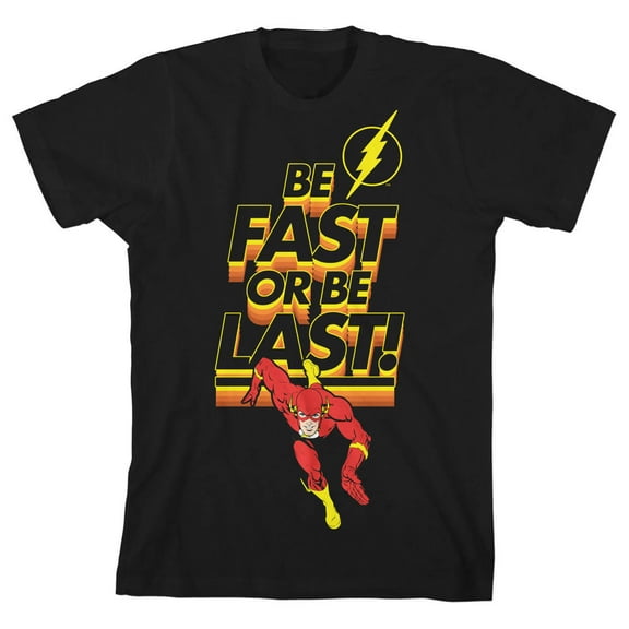 The Flash Be Fast or Be Last Toddler Boy's Black T-shirt-3T