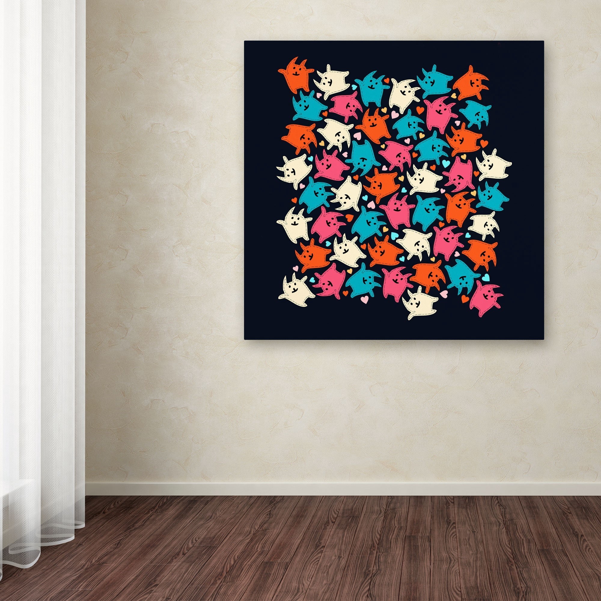 Trademark Fine Art "Tiny Tumbling Kittens" Canvas Art by Carla Martell