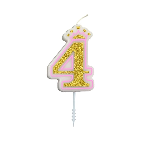 VONKY Baking Birthday Candle Golden Glitter Powder Number Party Pie Cake Decoration Kids Gift, Type 4