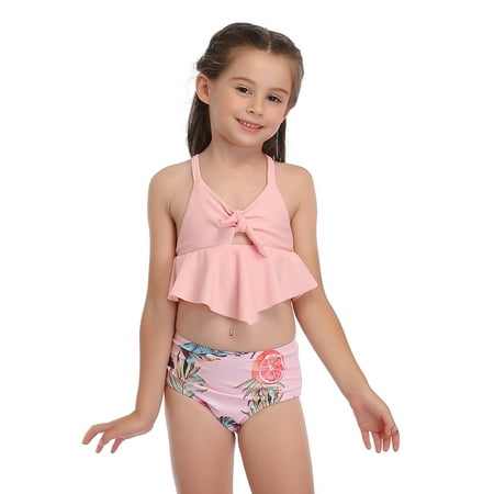 

Infant Baby Girls Swimsuit Off Shoulder Stripe Halter Bikini Bathing Suit Swimwear Beachwear 2pcs Outfits