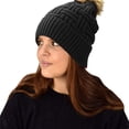 thumbnail image 5 of Oversize Beanie Warm Hand Knit Pom Pom Double Layer Winter Ski Snowboard Hat, 5 of 10