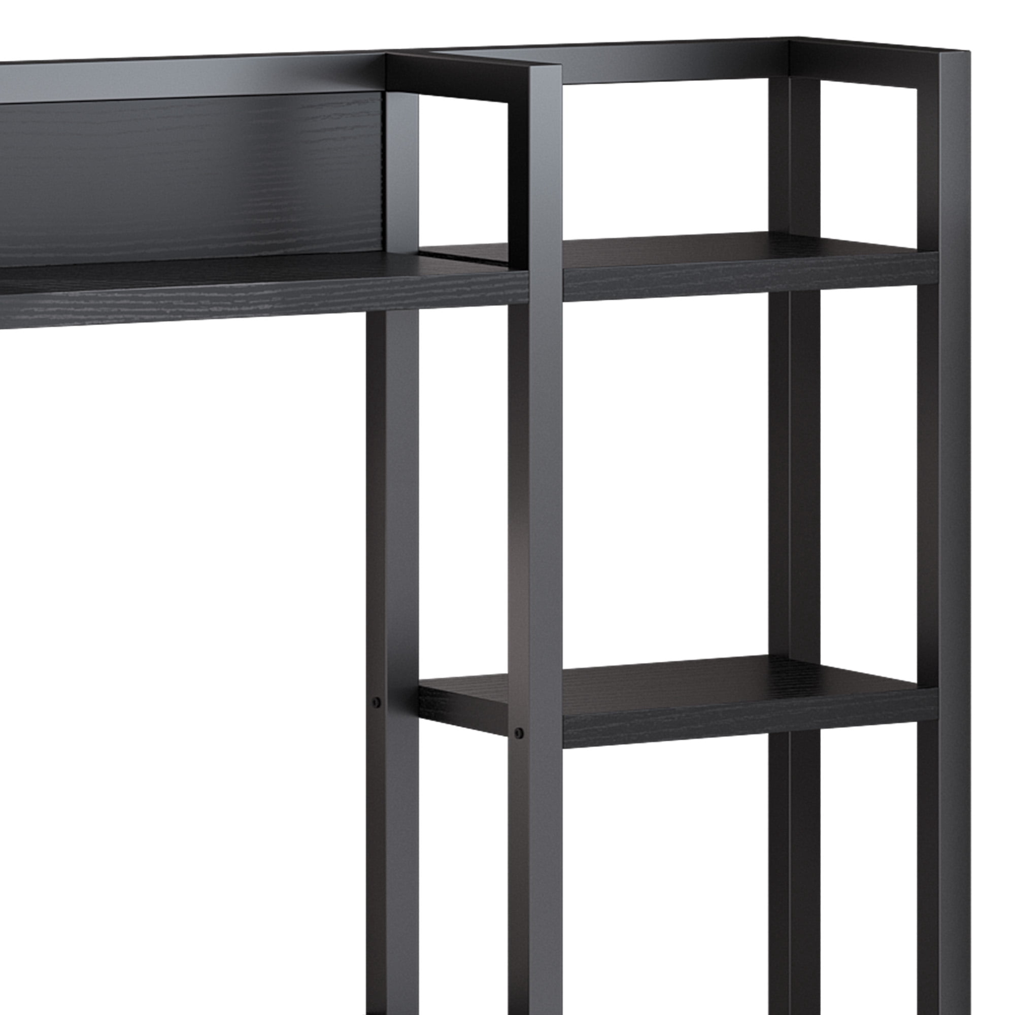 Uforic Computer Desk with Hutch& Led Light, Gaming Desk with Power Outlets, Home Office Desk, Black