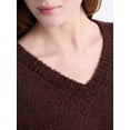 thumbnail image 5 of Joyspun Women's Sleepwear Cozy Knit V-Neck Pullover Top, Sizes XS-3X, 5 of 6