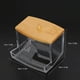 thumbnail image 4 of 1 unidad: caja para guardar hisopos de algodón, dispensador de palillos, tapa de bambú, transparente (rectangular), 4 of 5