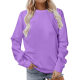 thumbnail image 1 of Qucoqpe - Sudadera informal para mujer, cuello redondo, manga larga, color liso, suave y ligera, holgada, en liquidación, 1 of 7