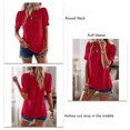 thumbnail image 3 of Camisa Dama Verano Culo Redonto Costura Tops Primavera y Verano Temperamento Camiseta Mujer, 3 of 7