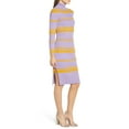 thumbnail image 3 of Moon River Womens Stripe Bodycon Sweater Dress, Purple, Large, 3 of 3