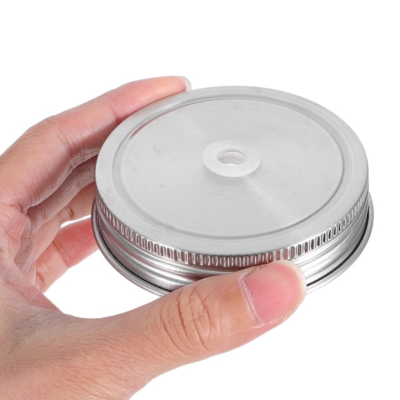 AURARMLET 4-Pack Stainless Steel Wide Mouth Jar Lids for Food Preservation and Drink Serving at Home