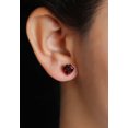 thumbnail image 4 of JEWELEXCESS 3.40 CTW Genuine Garnet Heart Earrings in Sterling Silver, 4 of 5