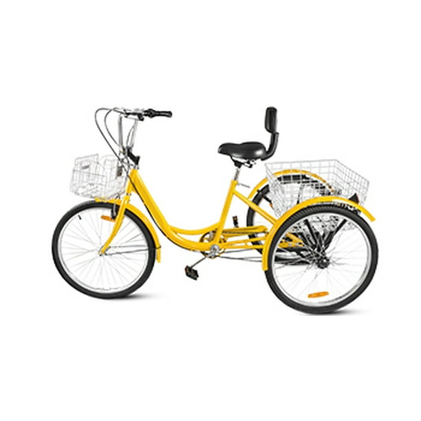 VEVOR Adult Tricycle 7 Speed Three Wheel Adult Trikes 24 inch