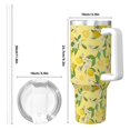 thumbnail image 4 of Fuzoiu Lemon (2) Print 40OZ Ice Bully Stainless Steel Insulated Cup with Handle and Straw - Perfect for Travel and Sports, 4 of 8