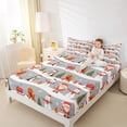 thumbnail image 4 of Feelyou Santa Claus Twin Sheet Sets for Teen, Kawaii Cartoon Penguin Twin Fitted Sheet, Merry Christmas Flat Sheet, Breathable Home Decor, 3-Piece, 4 of 7