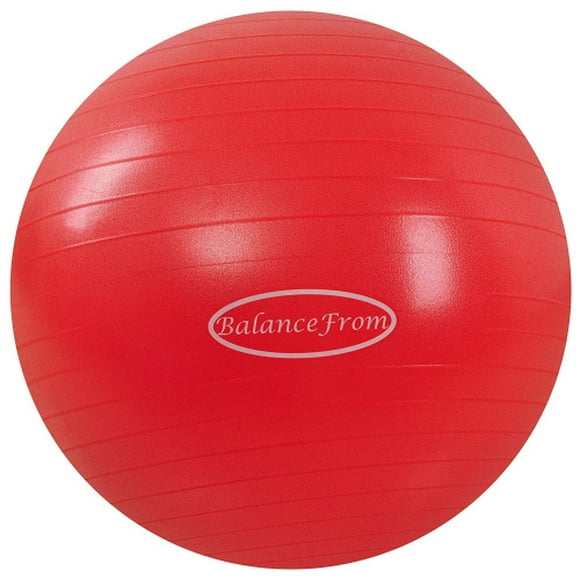 (58-65cm, L, Red) - BalanceFrom Anti-Burst and Slip Resistant Exercise Ball Yoga Ball Fitness Ball Birthing Ball with Quick Pump, 910kg Capacity