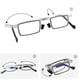 thumbnail image 4 of Portable Folding Reading Glasses Men Metal Round Square Anti Blue Light Eyewear Presbyopia Eyeglasses Frame Diopter +1.0 To +4.0300, 4 of 5