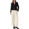 thumbnail image 2 of INSPIRE CHIC Faux Suede Jacket for Women's Notched Lapel Button Down Pockets Slim Fall Winter Cropped Blazer XS Black, 2 of 6