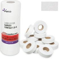 1812 White Pricing Labels for Garvey 18-6 One Line Price Gun, 11 Rolls - 14,000