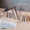 thumbnail image 2 of Wovier Brushed Nickel 8-16 Inch Widespread Waterfall Bathroom Sink Faucet with Supply Hoses,Two Handle Three Hole Lavatory Faucet,Basin Mixer Tap with Pop Up Drain, 2 of 7