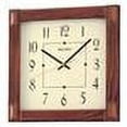 thumbnail image 2 of Seiko 13" Square Medium Brown Wood Wall Clock, Analog, Quartz, QXA469BLH, 2 of 6