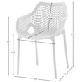 thumbnail image 3 of Meridian Furniture Mykonos White Outdoor Patio Dining Chair (Set of 4), 3 of 7