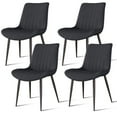 thumbnail image 2 of Modern PU Leather Dining Chair Set of 4, Comfy Upholstered Kitchen Chairs with  Metal Legs and Backrest, Armless Chair Set for Kitchen, Restaurant, Living, Meeting Room, Black, 2 of 7