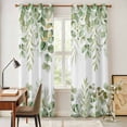 thumbnail image 3 of Spring Eucalyptus Leaves Kitchen Curtains Window Panels, Green Summer Botanical Insulated Window Treatment Curtain, Grommet Curtains for Bedroom/Living Room/Bathroom, 2 Piece 42"Wx84"L, 3 of 8