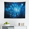 thumbnail image 1 of Astrology Tapestry, Horoscope Circle Signs Virgo Scorpio Sagittarius with Abstract Backdrop, Fabric Wall Hanging Decor for Bedroom Living Room Dorm, 2 Sizes, Blue White and Red, by Ambesonne, 1 of 1