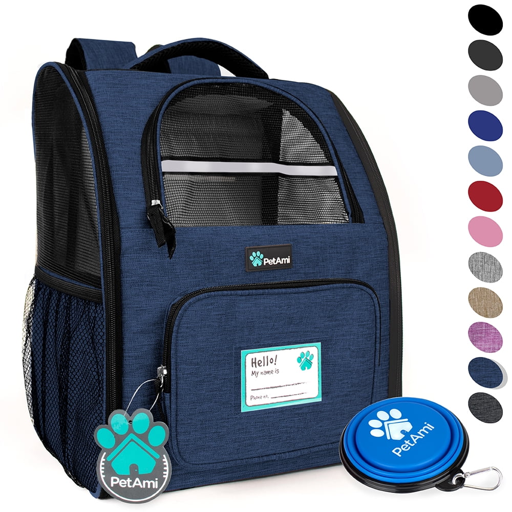 PetAmi Deluxe Pet Carrier Backpack, Heather Navy