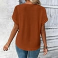 thumbnail image 5 of Patlollav Women Tees Under $10,Short Sleeve T-Shirt for Womens Casual Solid Round Neck Lace Patchwork Tops, 5 of 6
