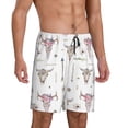 thumbnail image 6 of Mens Pajama Shorts, boho cow skull arrows Indian Sleep Shorts Men Pajama Bottoms Lounge PJ Shorts with Pockets, 6 of 6