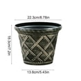 thumbnail image 3 of Plastic Flower Pots for Indoor and Outdoor Plants, Rustic Round Roman Rattan Designs Planter for Farmhouse Garden Home Modern Decoration, 3 of 6