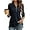Navy, variant on Womens Tops Casual 3/4 Length Sleeve V Neck Shirts and Blouses Zipper Collar Women Polo Shirts,Black L
