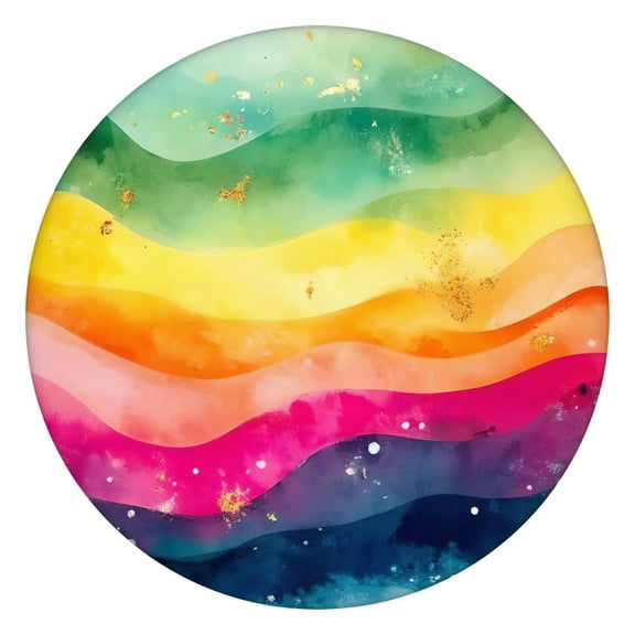 Colorful Tie Dye Wave Pattern Round Fitted Tablecloth with Elastic Edge,Dining Table Cover Waterproof,Outdoor Round Tablecloth for Camping,Dining,Indoor and Outdoor