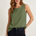 thumbnail image 6 of YFNNUP Women Tank Tops Solid Color Sleeveless Top Lightweight Crewneck Blouse Casual Summer Going Out Blouse Army Green L, 6 of 9