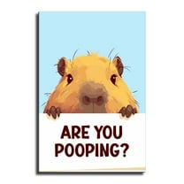 Funny Dog Cat Bathroom Canvas Wall Art Are You Pooping Poster Cute Animal Poster  Canvas Print Artwork for Toilet Nursery Decor