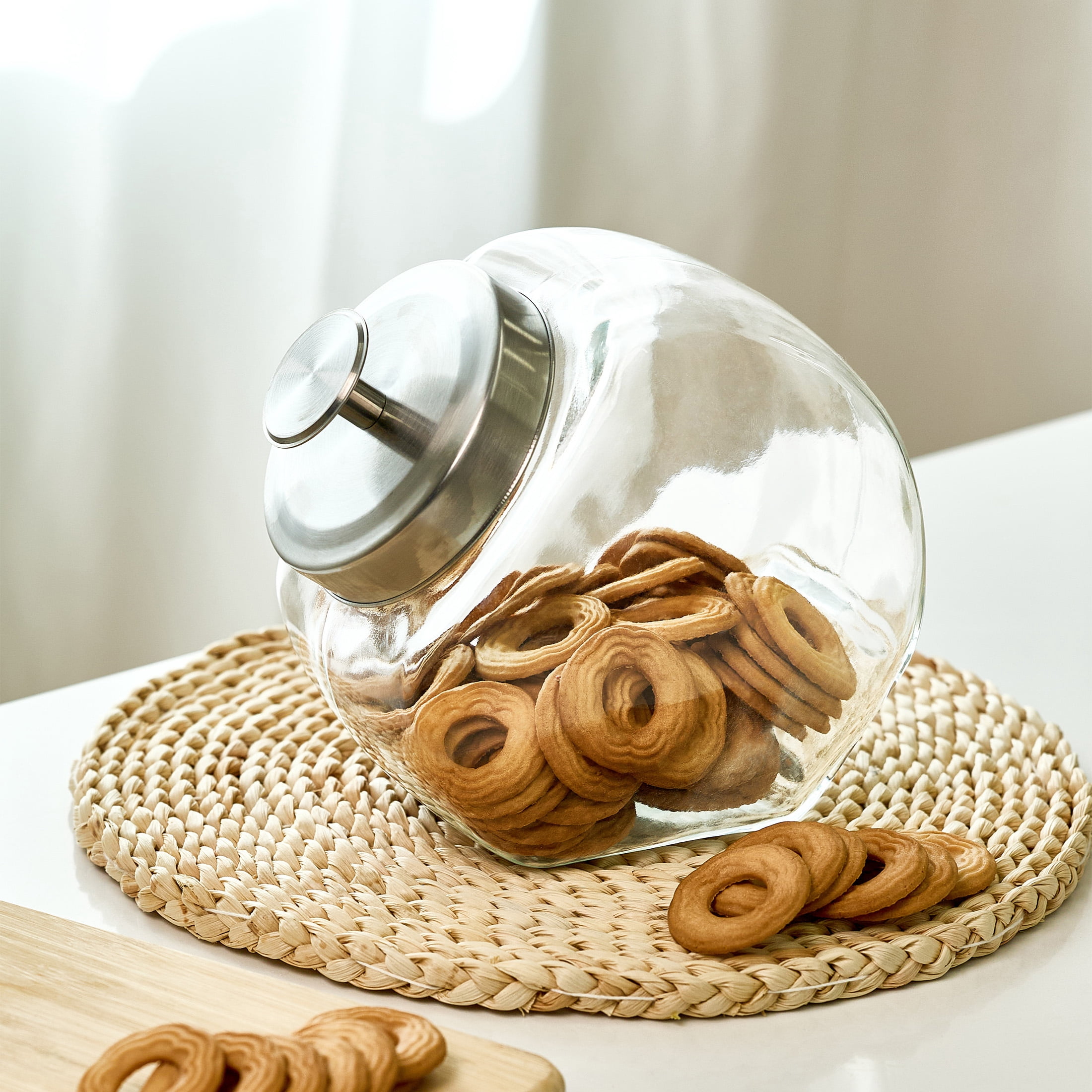 Mainstays Penny Candy Glass Jar with Lid, 1/2 Gallon