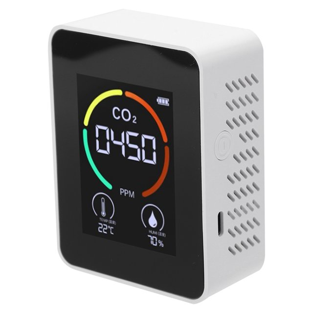 Medidor de concentración de gas C, detector de CO2 Detector de dióxido de carbono Medidor de temperatura y humedad Confiable y duradero
